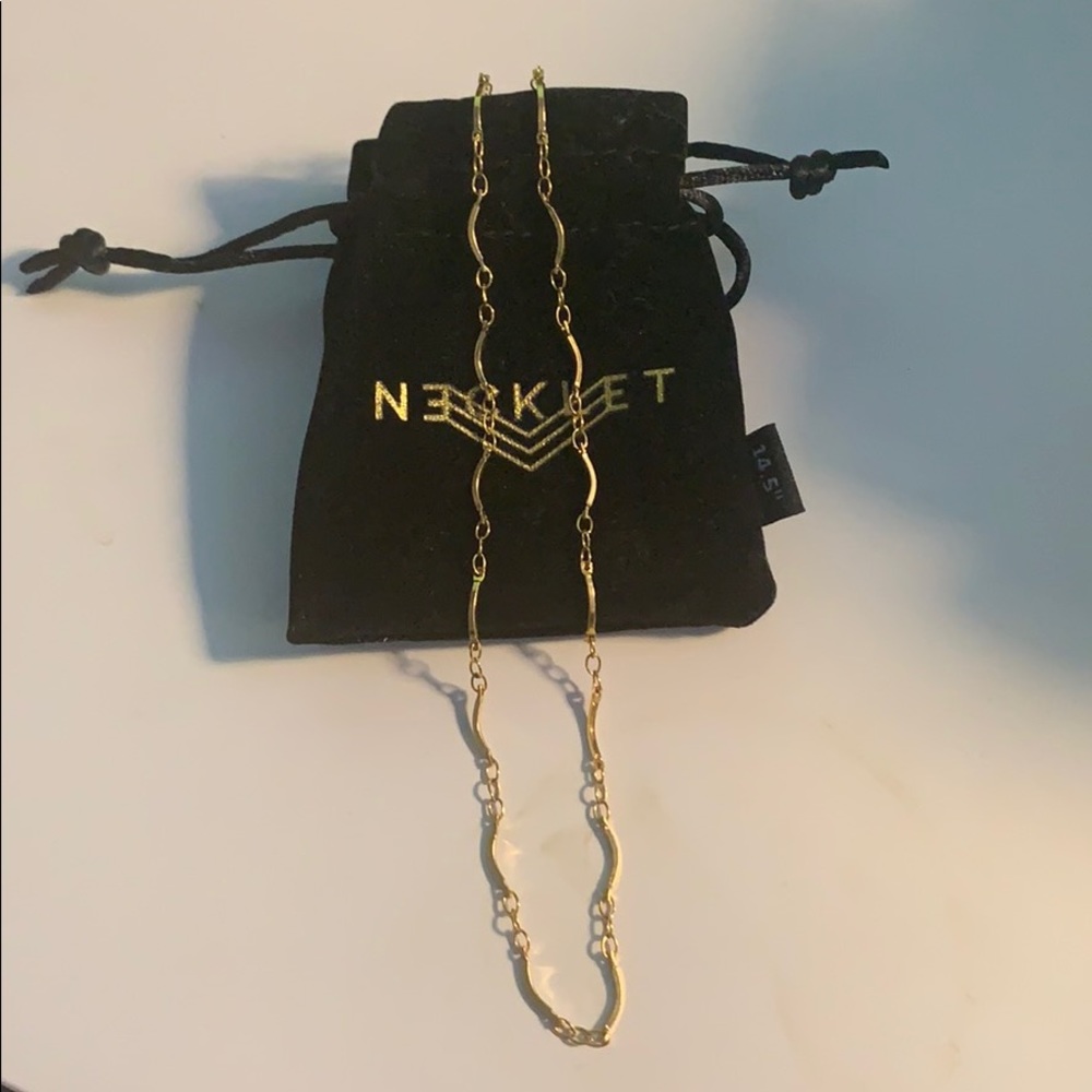 Gold Crescent Chain Choker, 14.5” by Necklet